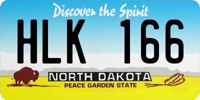 ND license plate HLK166