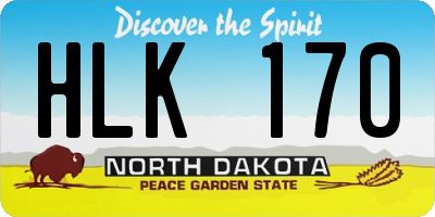 ND license plate HLK170