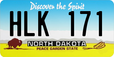 ND license plate HLK171