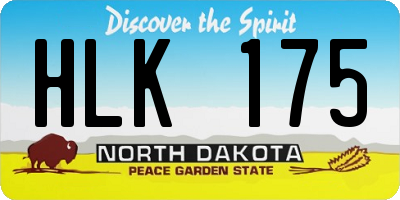 ND license plate HLK175