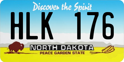 ND license plate HLK176
