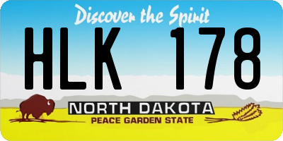 ND license plate HLK178