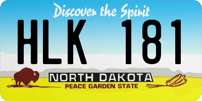 ND license plate HLK181