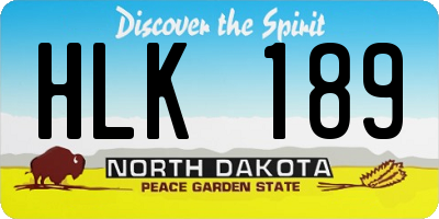ND license plate HLK189