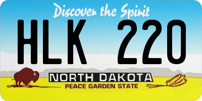 ND license plate HLK220