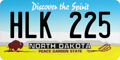 ND license plate HLK225