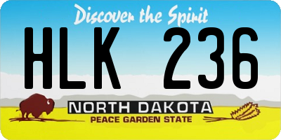 ND license plate HLK236