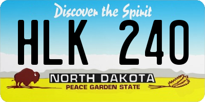 ND license plate HLK240