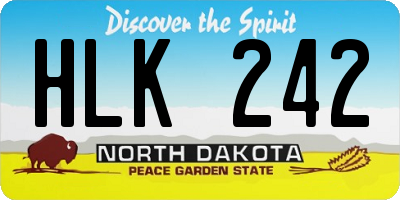 ND license plate HLK242