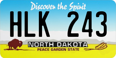 ND license plate HLK243