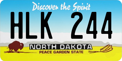 ND license plate HLK244