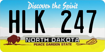 ND license plate HLK247