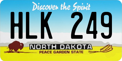 ND license plate HLK249