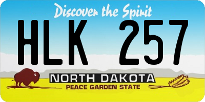 ND license plate HLK257