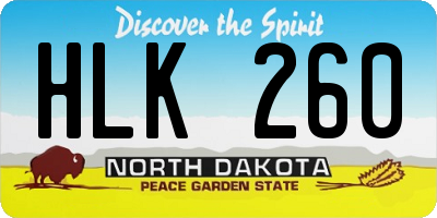ND license plate HLK260