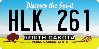 ND license plate HLK261