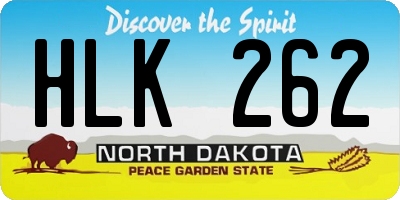 ND license plate HLK262