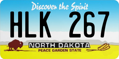ND license plate HLK267