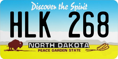 ND license plate HLK268