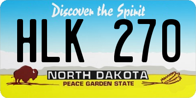 ND license plate HLK270