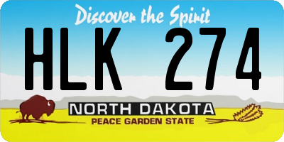 ND license plate HLK274