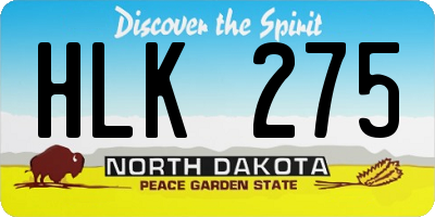 ND license plate HLK275