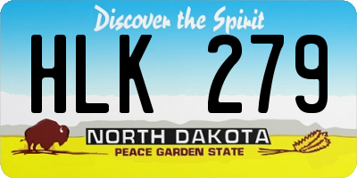 ND license plate HLK279