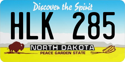 ND license plate HLK285