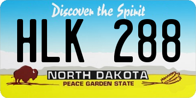 ND license plate HLK288