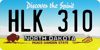 ND license plate HLK310