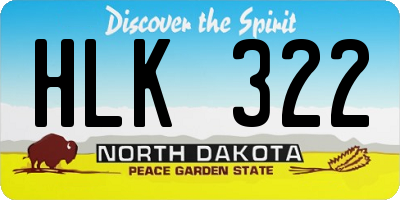 ND license plate HLK322