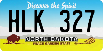 ND license plate HLK327