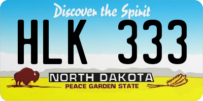 ND license plate HLK333