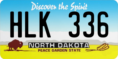 ND license plate HLK336