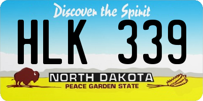 ND license plate HLK339