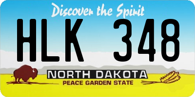 ND license plate HLK348
