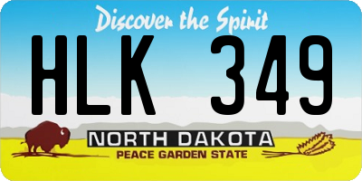ND license plate HLK349