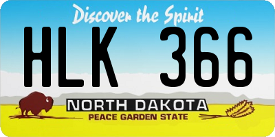 ND license plate HLK366