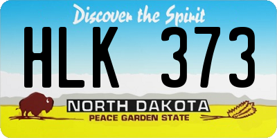 ND license plate HLK373