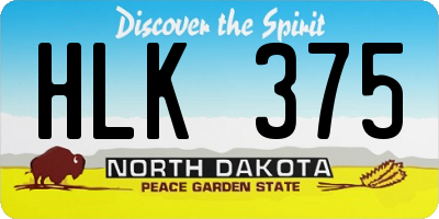 ND license plate HLK375
