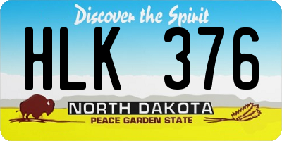ND license plate HLK376