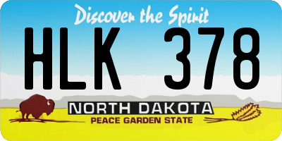 ND license plate HLK378
