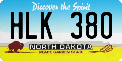 ND license plate HLK380