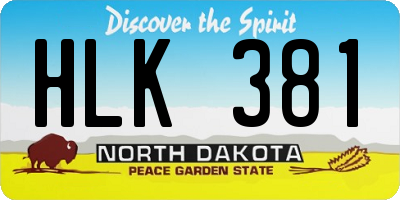 ND license plate HLK381