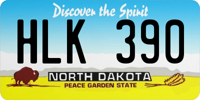 ND license plate HLK390