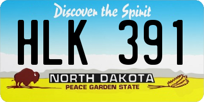 ND license plate HLK391