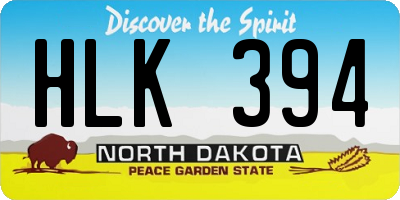 ND license plate HLK394