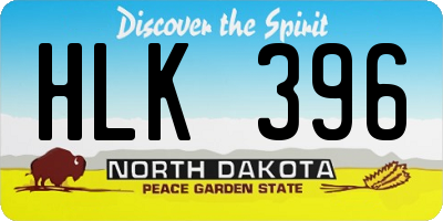 ND license plate HLK396