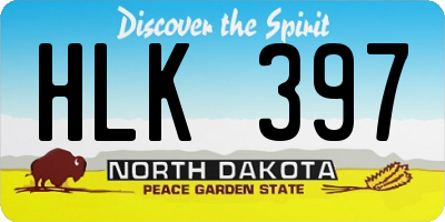 ND license plate HLK397