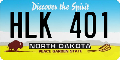 ND license plate HLK401